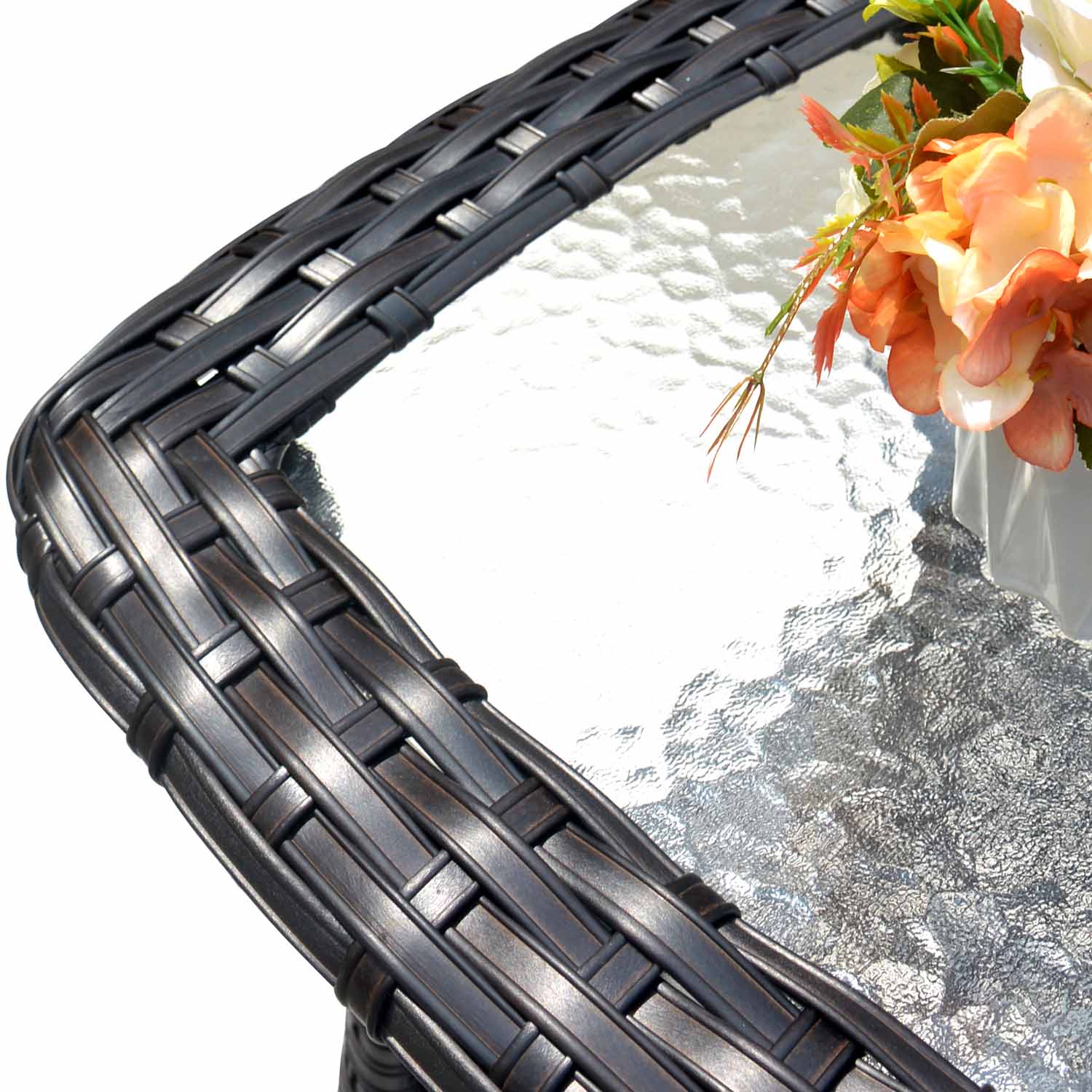 Ovios Balcony Side Table with Tempered Glass Top for GRS/NTC/HOP/NDS Series