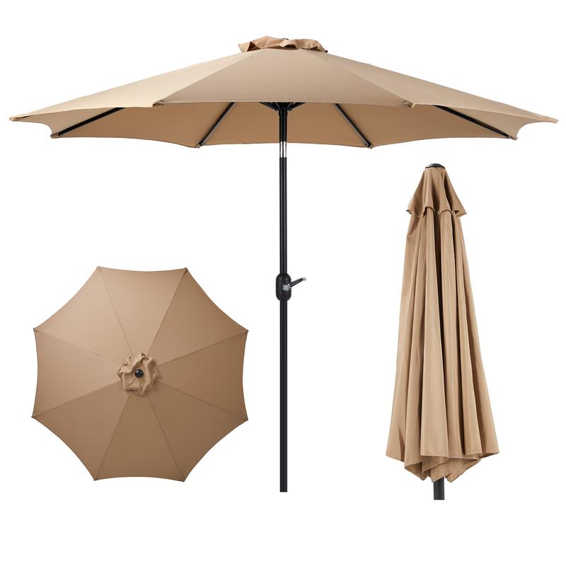 9.8ft Offset Patio Cantilever Parasol Outdoor Sunshade with Easily Adjustable Tilt, 8 Ribs, UV Protection for Backyard, Lawn and Pool