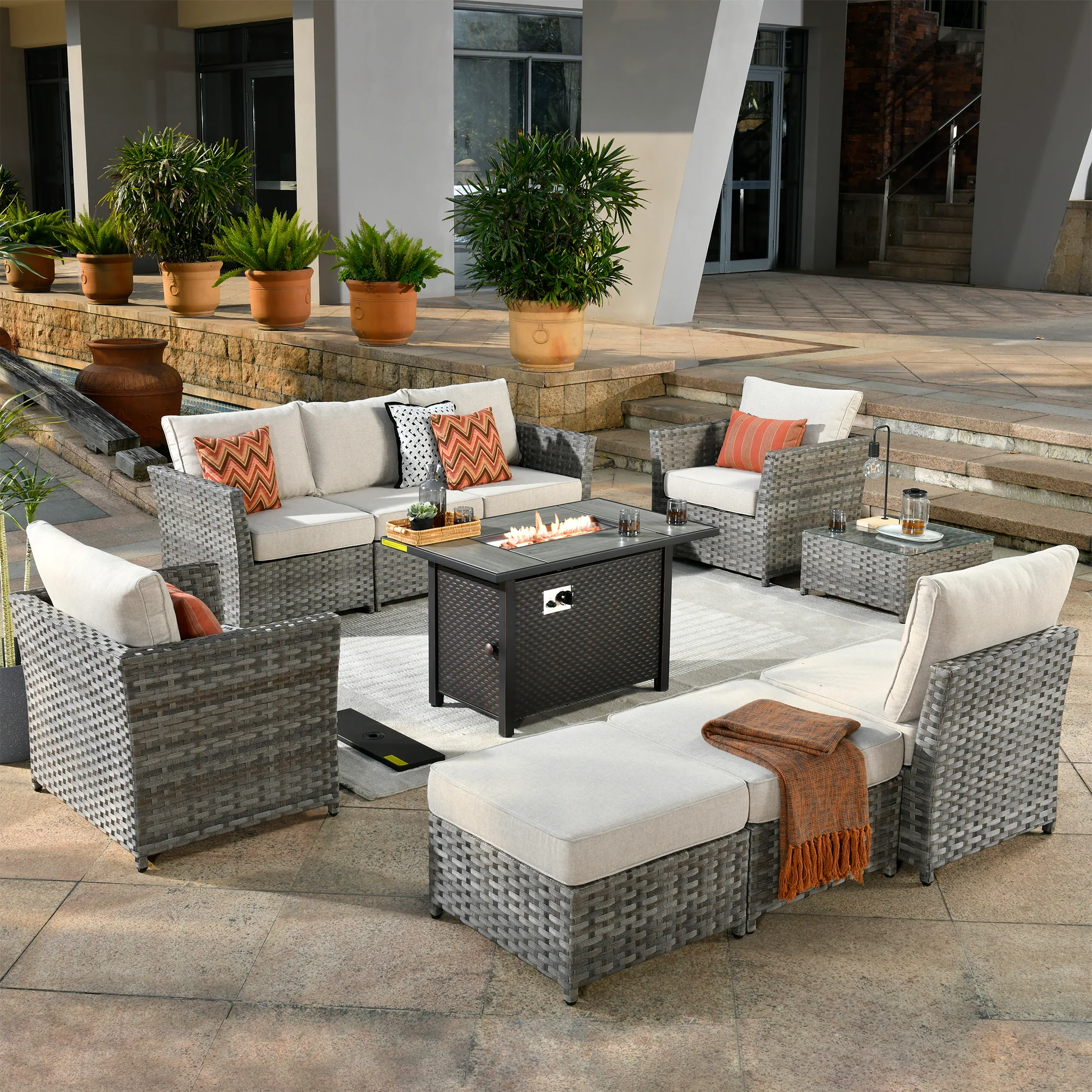 Ovios Patio Furniture Set 10-Piece include 42