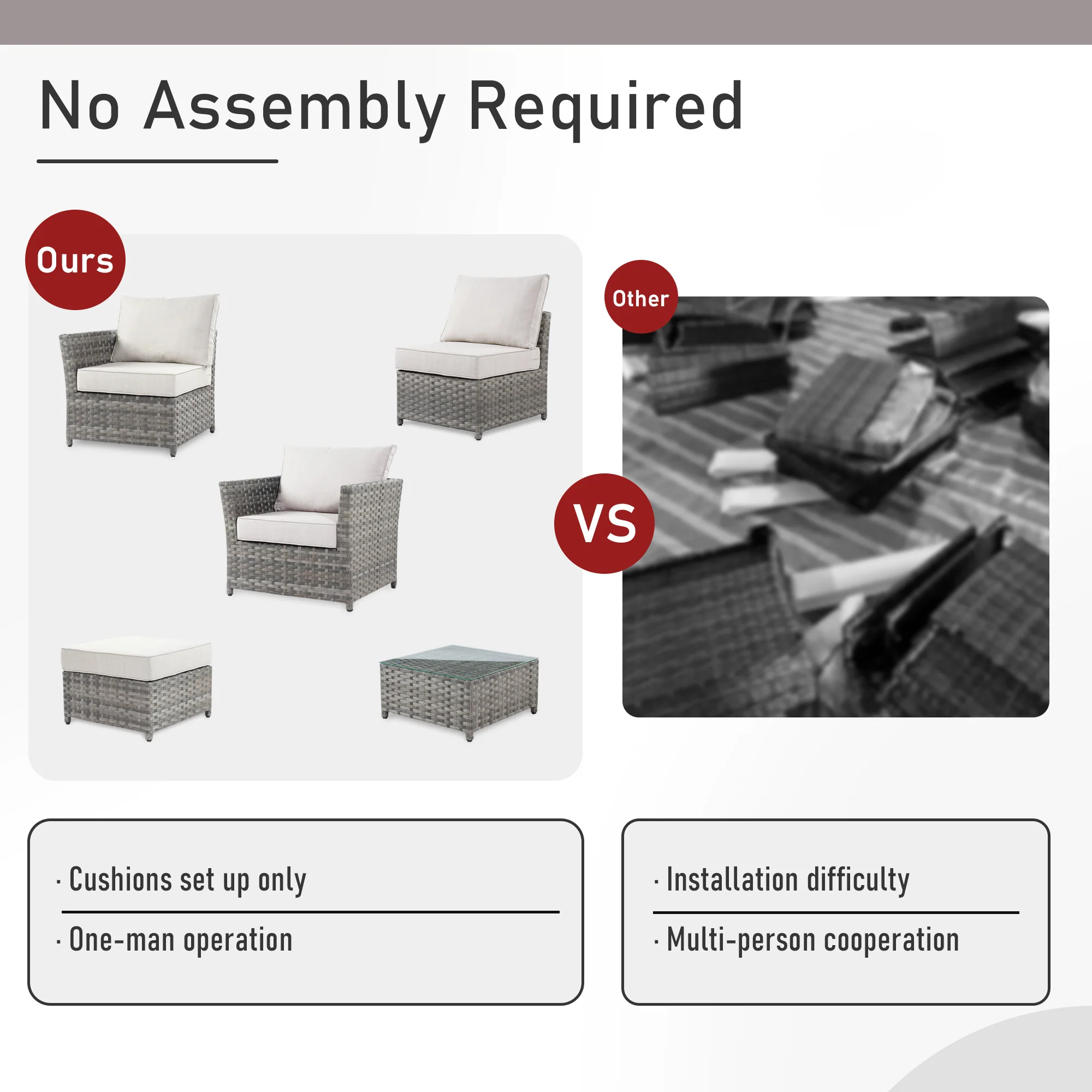 Ovios Patio Furniture Set 10-Piece include 42