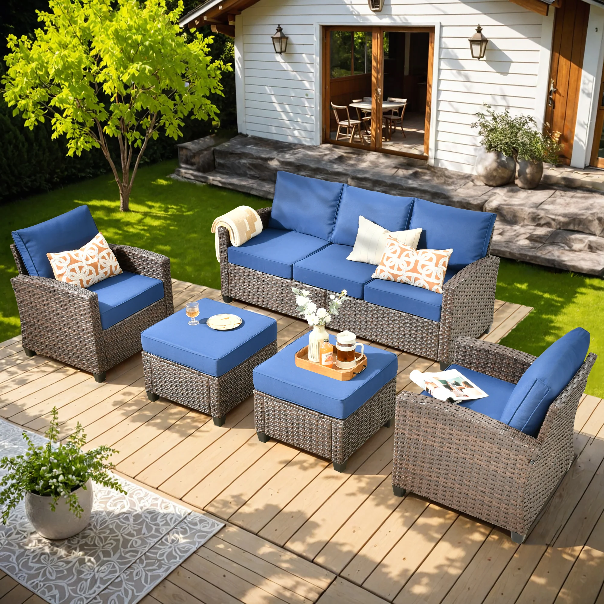 Ovios PRS Series Patio Conversation 5-Piece Set