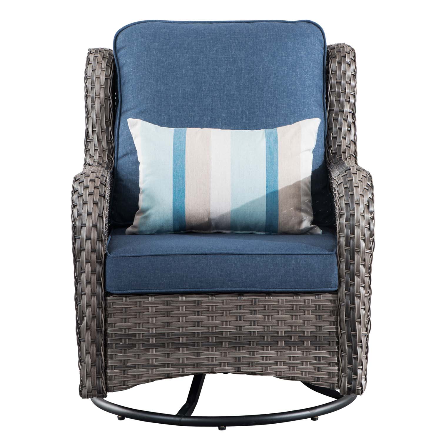 Ovios Outdoor Furniture 6-Piece with 30'' Fire Pit Table and Kenard 2 Rocking Chairs