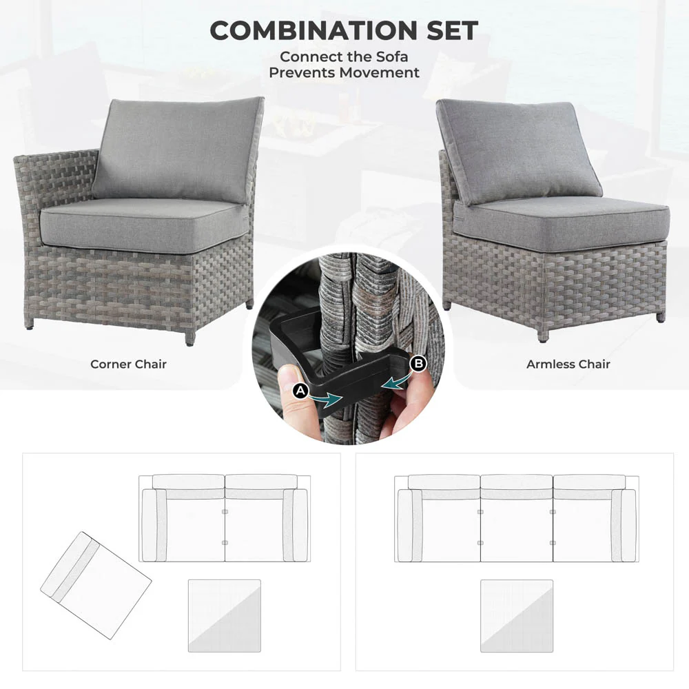 Ovios Patio Furniture Set New Rimaru 6-Piece, Fully Assembled