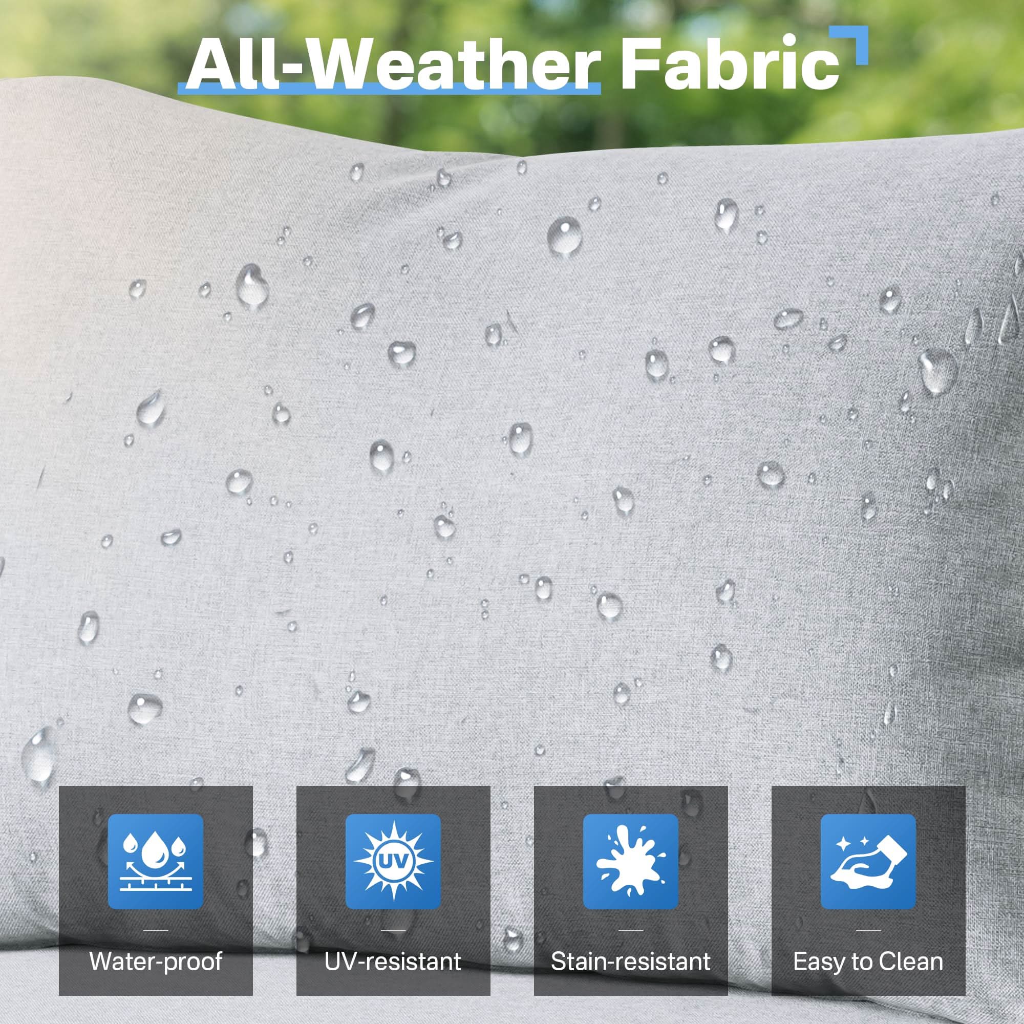 Ovios Outdoor 9 Piece Coversation Set with Swivel Rocking Chair,Sectional Patio Furniture Set with All-Weather Wicker Sofa