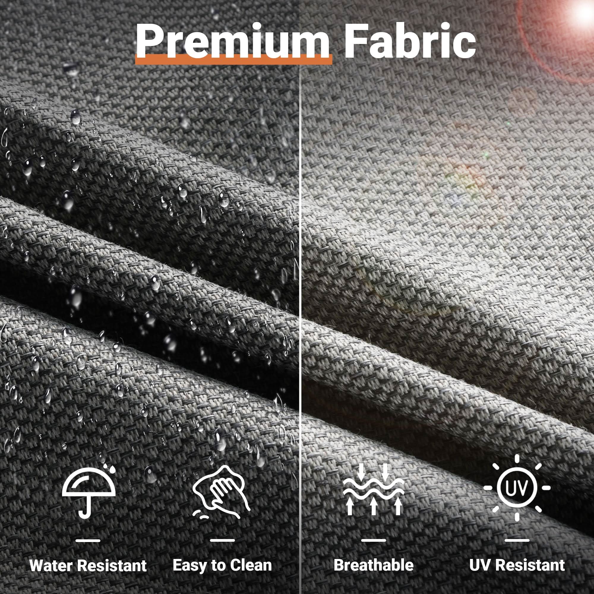 Ovios Outdoor 9 Piece Coversation Set with Swivel Rocking Chair,Sectional Patio Furniture Set with All-Weather Wicker Sofa