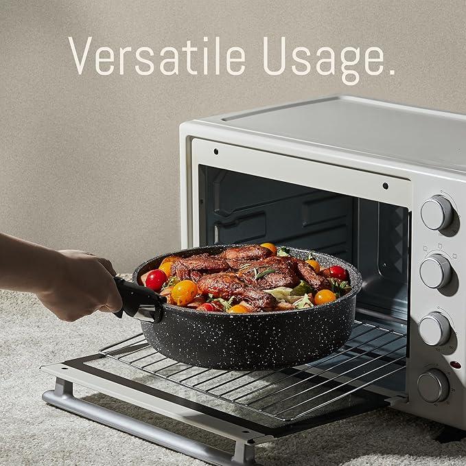 CAROTE 18pcs Detachable Handle Nonstick Cookware Set, Blue/Green/Black/Taupe/White, Pots and Pans, Oven safe Frying Pan, Dishwasher Safe