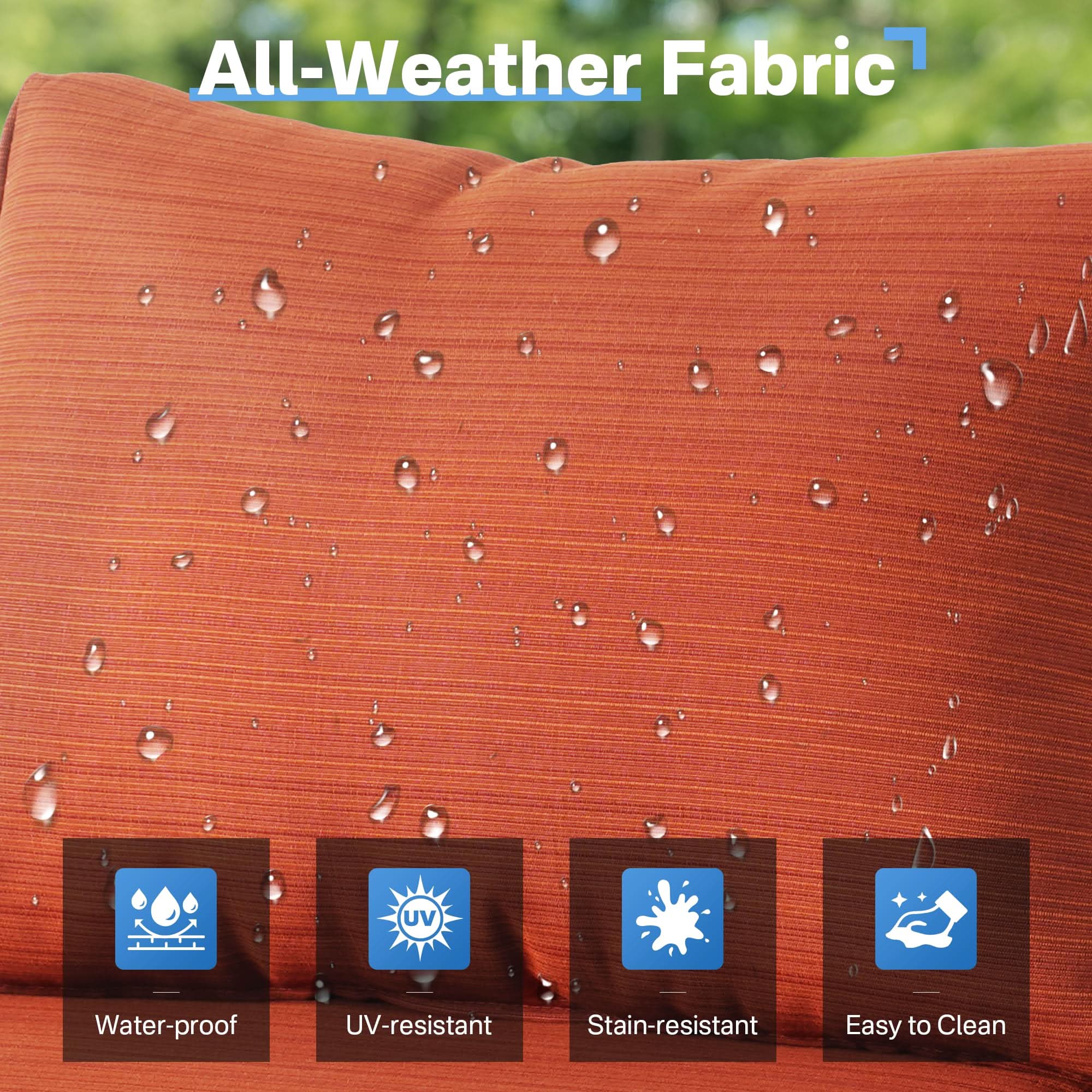 Ovios Outdoor 9 Piece Coversation Set with Swivel Rocking Chair,Sectional Patio Furniture Set with All-Weather Wicker Sofa