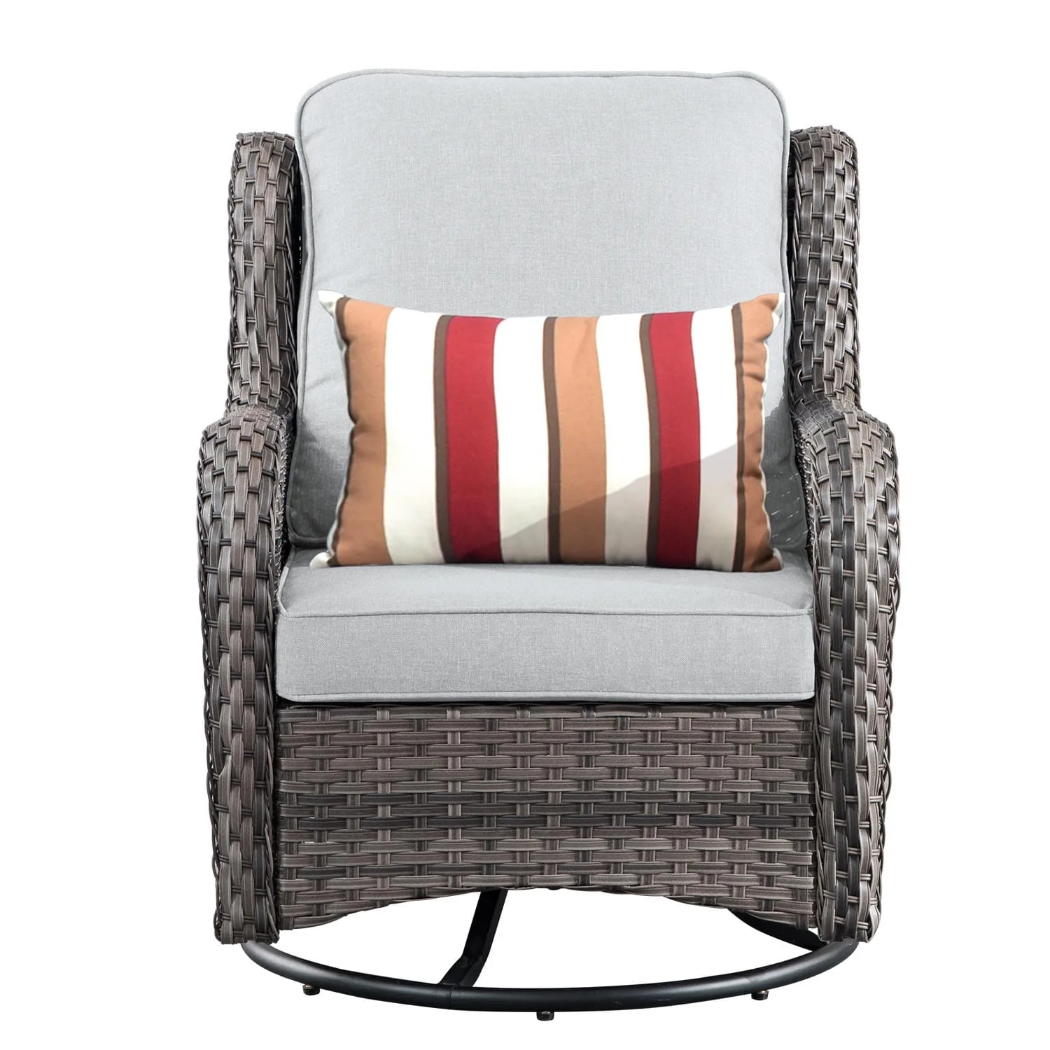 Ovios Outdoor Furniture 6-Piece with 30'' Fire Pit Table and Kenard 2 Rocking Chairs