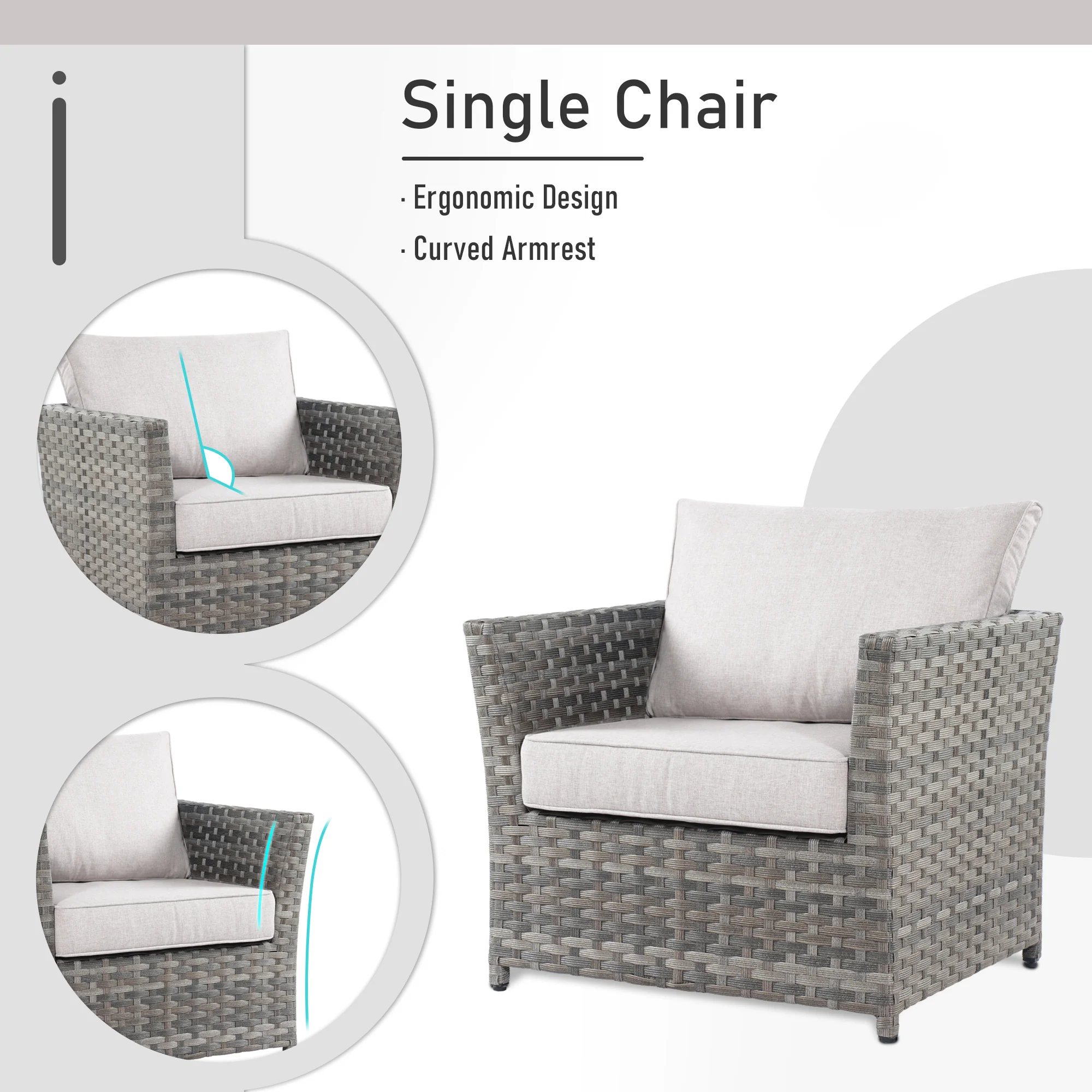 Ovios Patio Furniture Set 10-Piece include 42