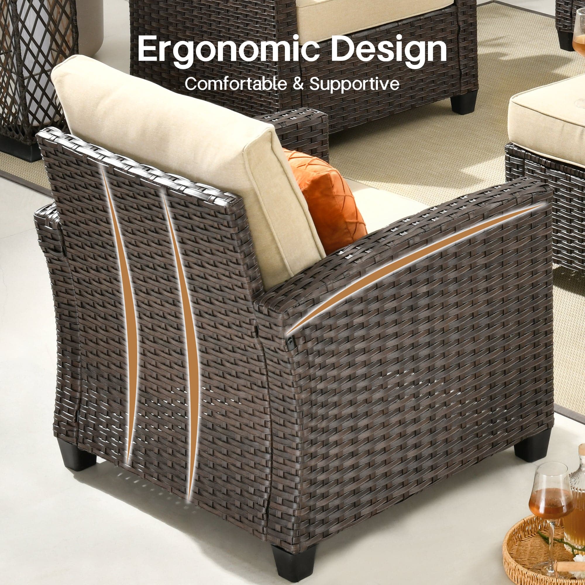 Ovios PRS Series Patio Conversation 5-Piece Set