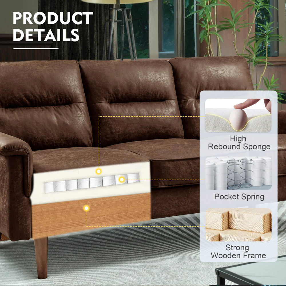 Ovios Living Room 71.65'' Wide 3-Seats Sofa Multiple Colour