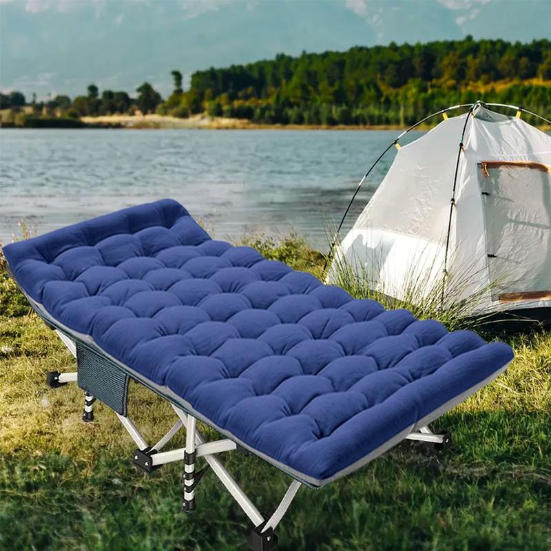 Heavy Duty Double Layer Folding Bed - 1200D 900lb Loading Cot For Adults, Portable Camping Guest Bed With Mattress And Carrying Bag For Home And Outdoor Sleeping, MattressCarrying Bag Home Camping