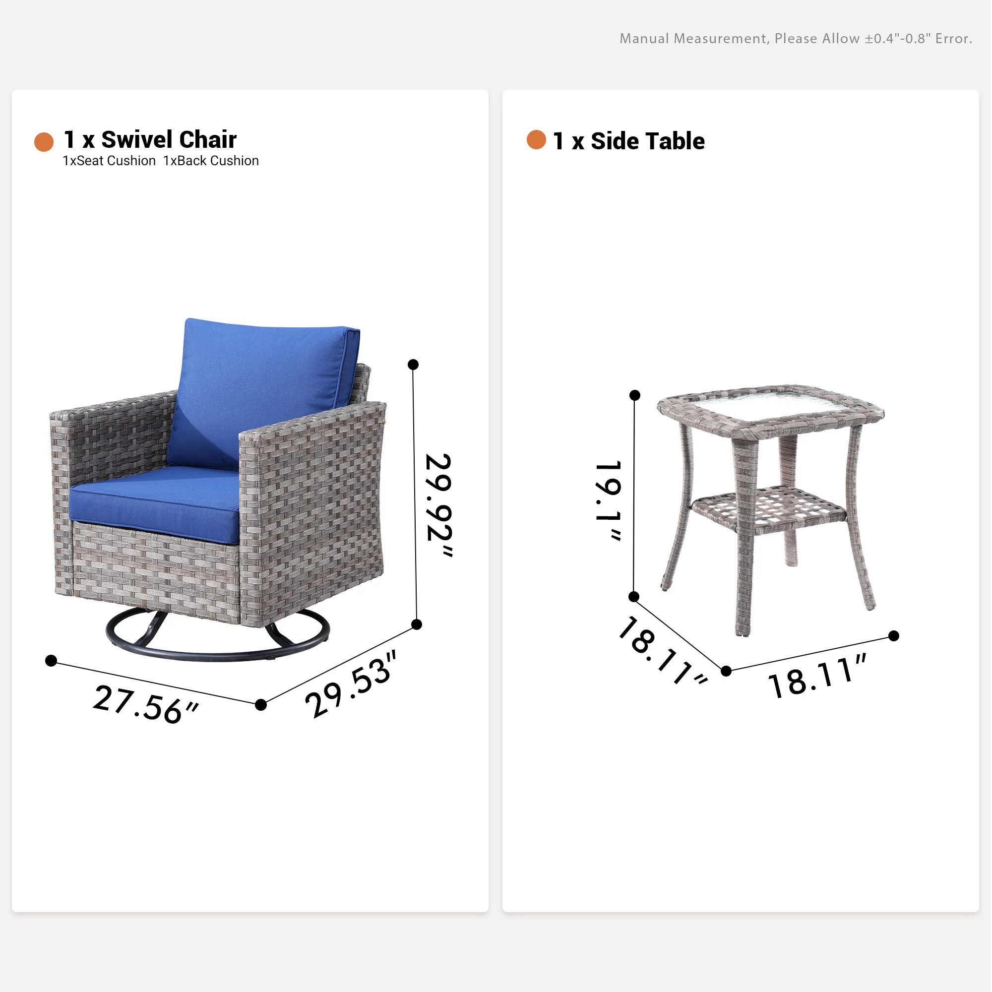Ovios Rocking Chair Outdoor Table and Chairs matching BBR broad handrails series