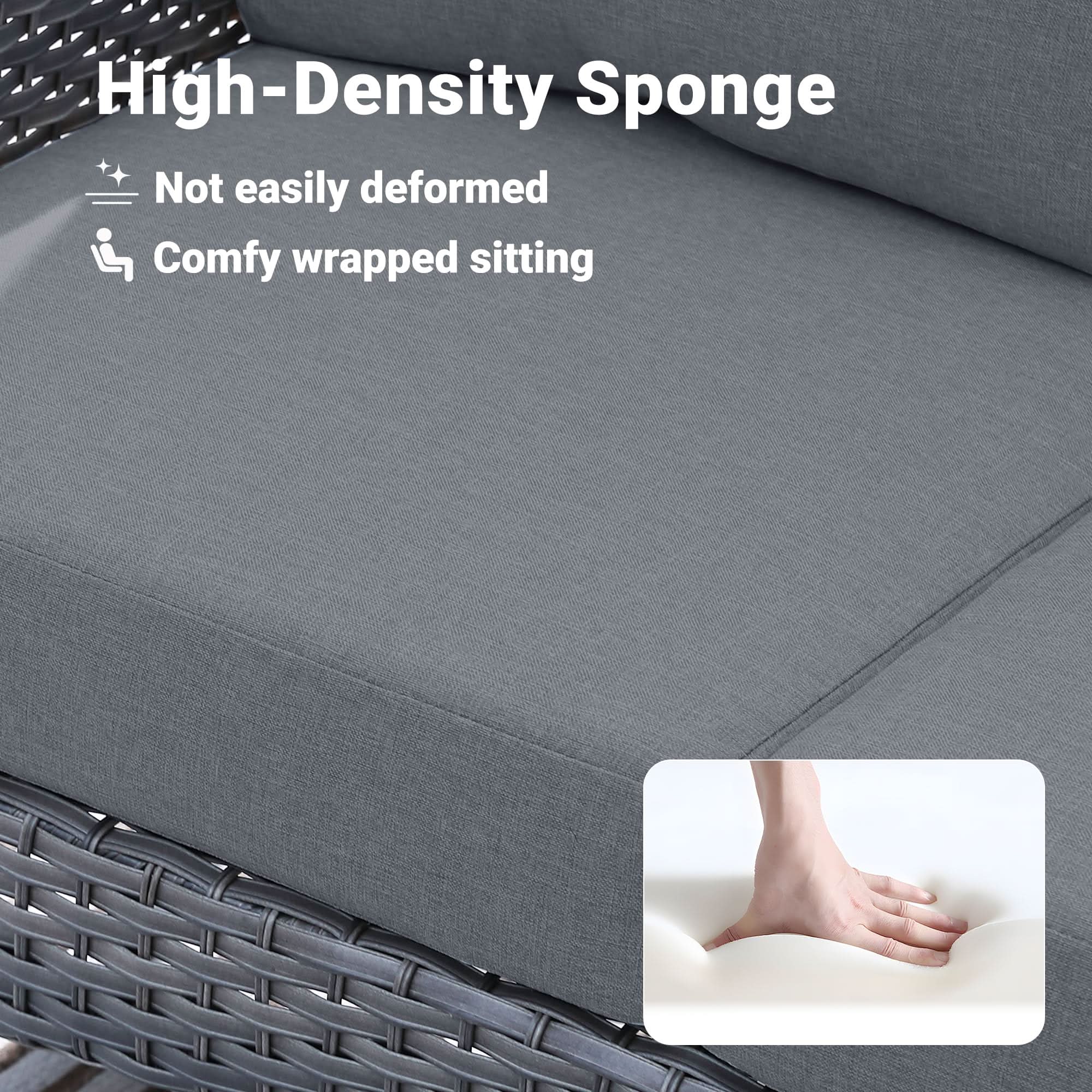 Ovios Patio Furniture Set New August 4 Piece High Back All Weather PE Wicker