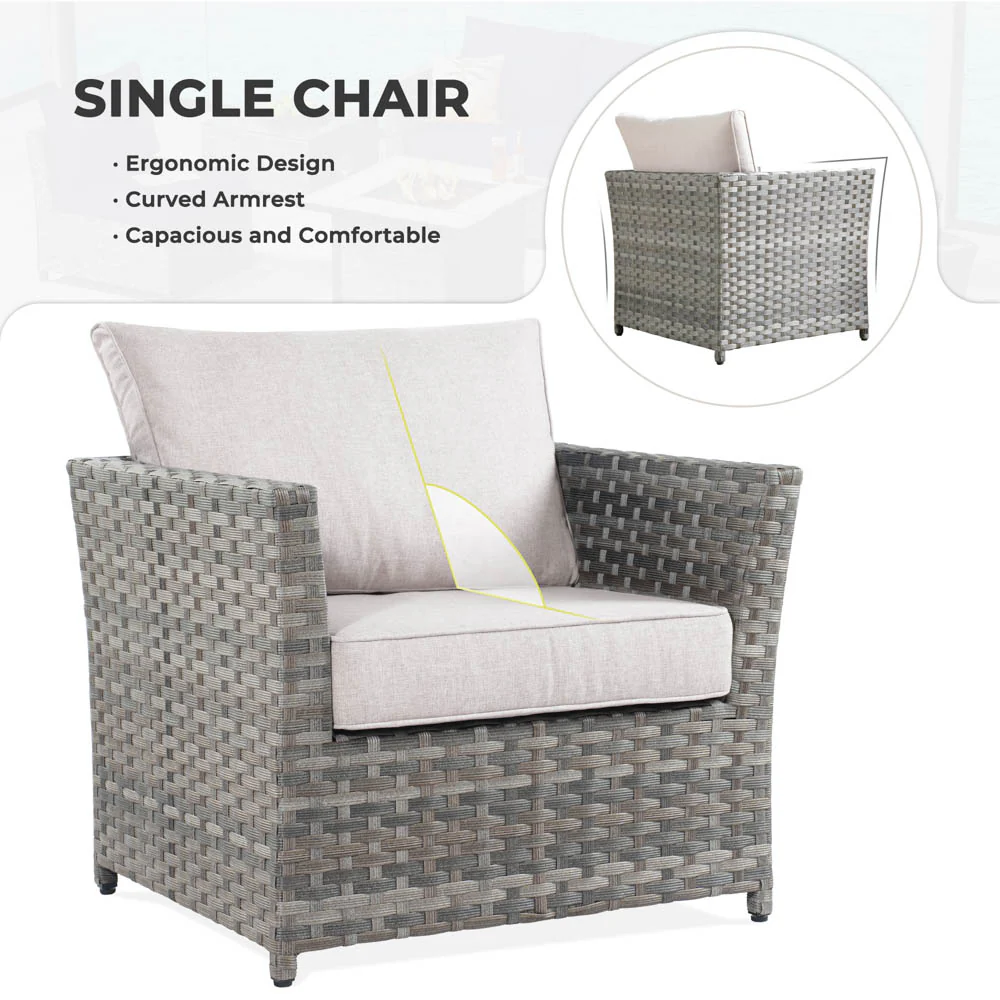 Ovios New Rimaru Series Patio Furniture Set 10-Piece include 42