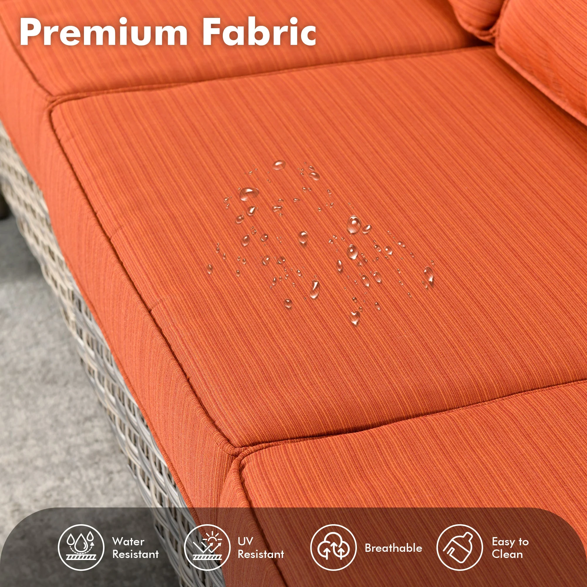 Ovios Conversation Set 5-Piece PAD Series include Rocking Chair & 47