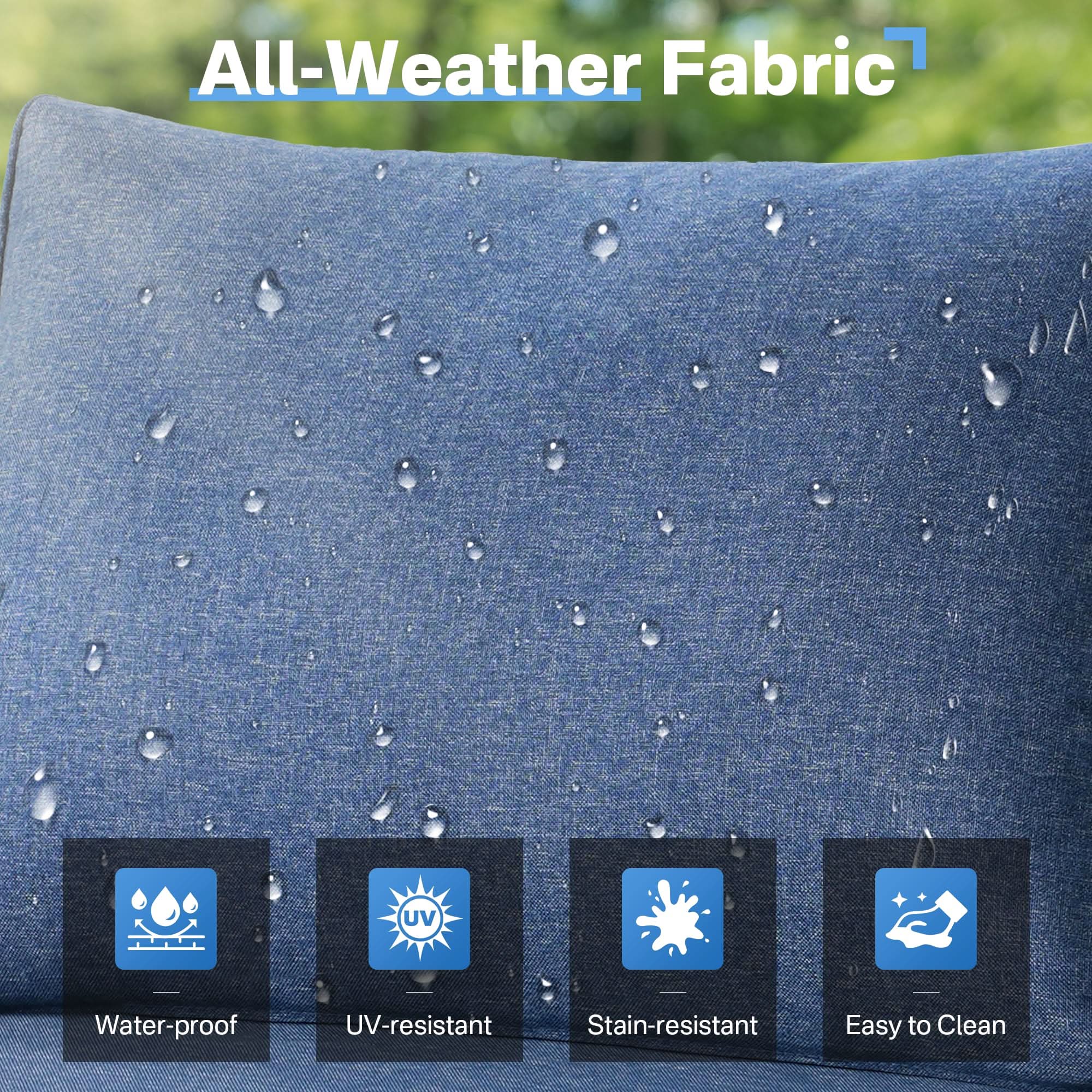 Ovios Outdoor 9 Piece Coversation Set with Swivel Rocking Chair,Sectional Patio Furniture Set with All-Weather Wicker Sofa