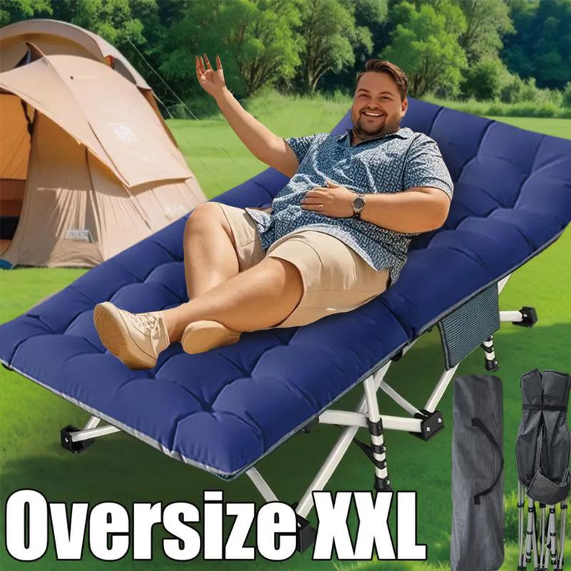 Heavy Duty Double Layer Folding Bed - 1200D 900lb Loading Cot For Adults, Portable Camping Guest Bed With Mattress And Carrying Bag For Home And Outdoor Sleeping, MattressCarrying Bag Home Camping