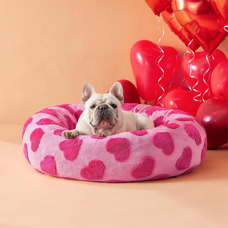 Lesure Donut Dog Bed, Cute Calming Bed for Small/Medium/Large Dogs & Cats, Camas para Perros, Washable, Round Pet Bed, Anti-Slip Bottom, Pet Supplies（Gift of pet hair cleaning tools）
