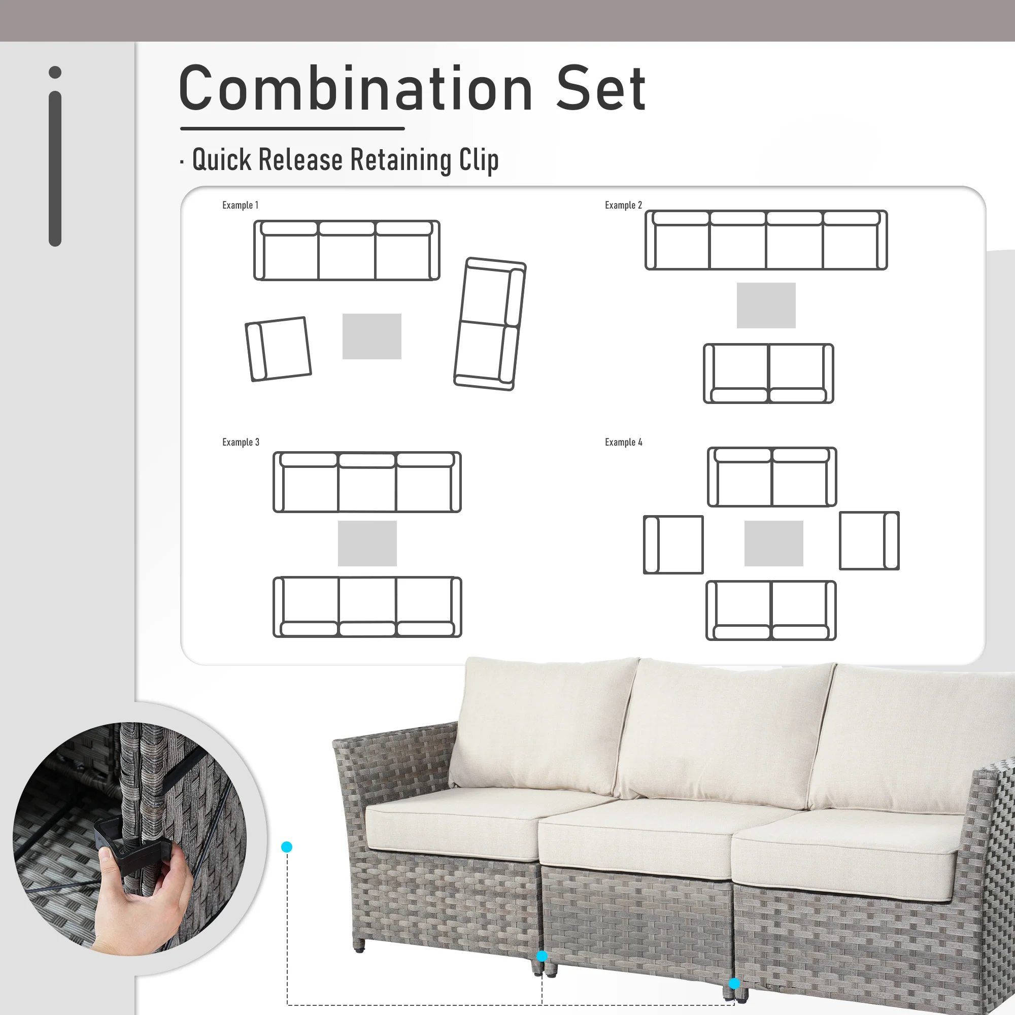 Ovios Patio Furniture Set 10-Piece include 42