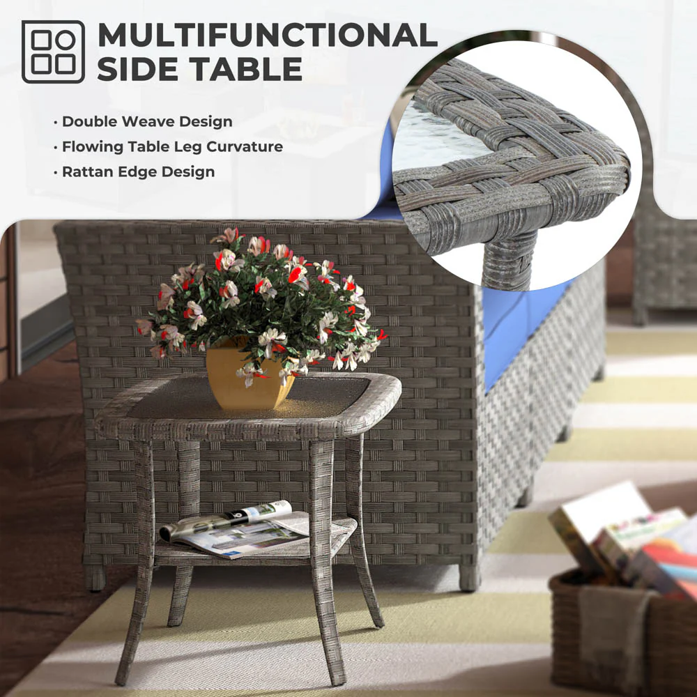 Ovios New Rimaru Series Patio Furniture Set 15-Piece include Swivel Chairs and 42