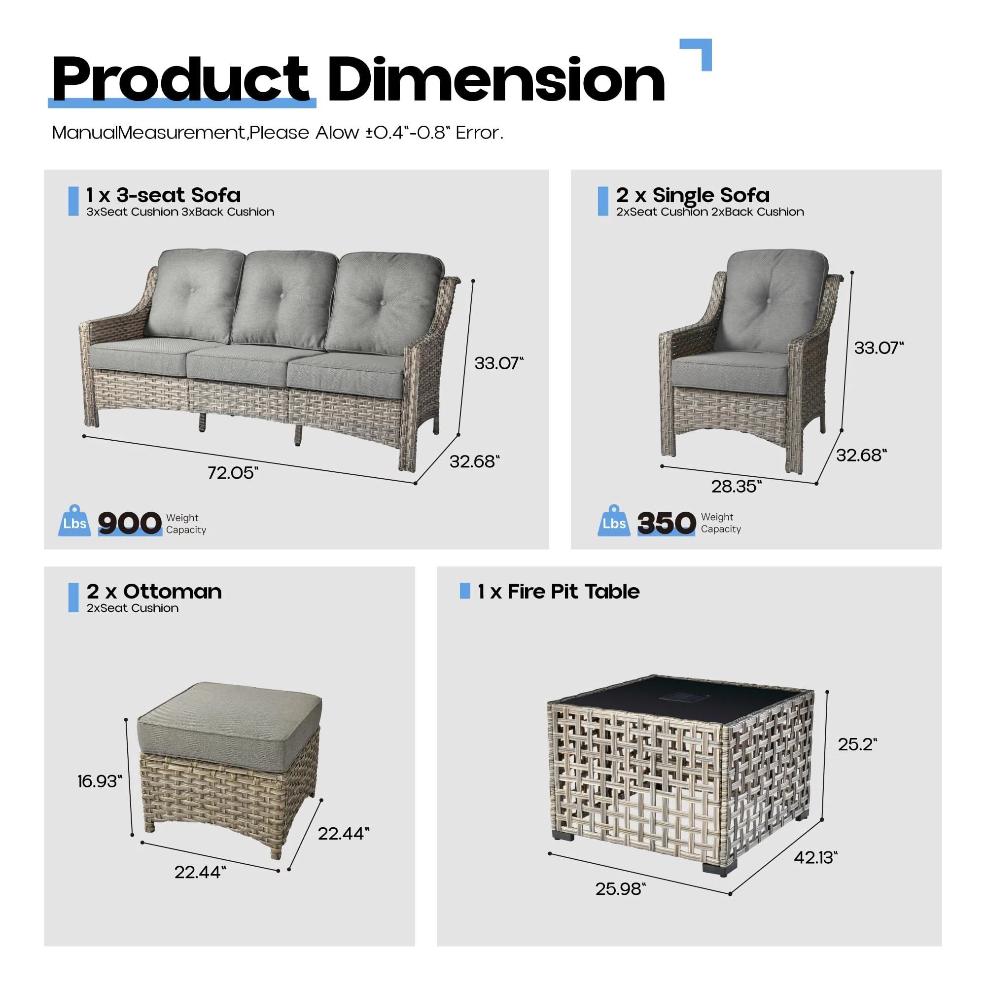 Ovios Conversation Set 6-Piece PAD Series