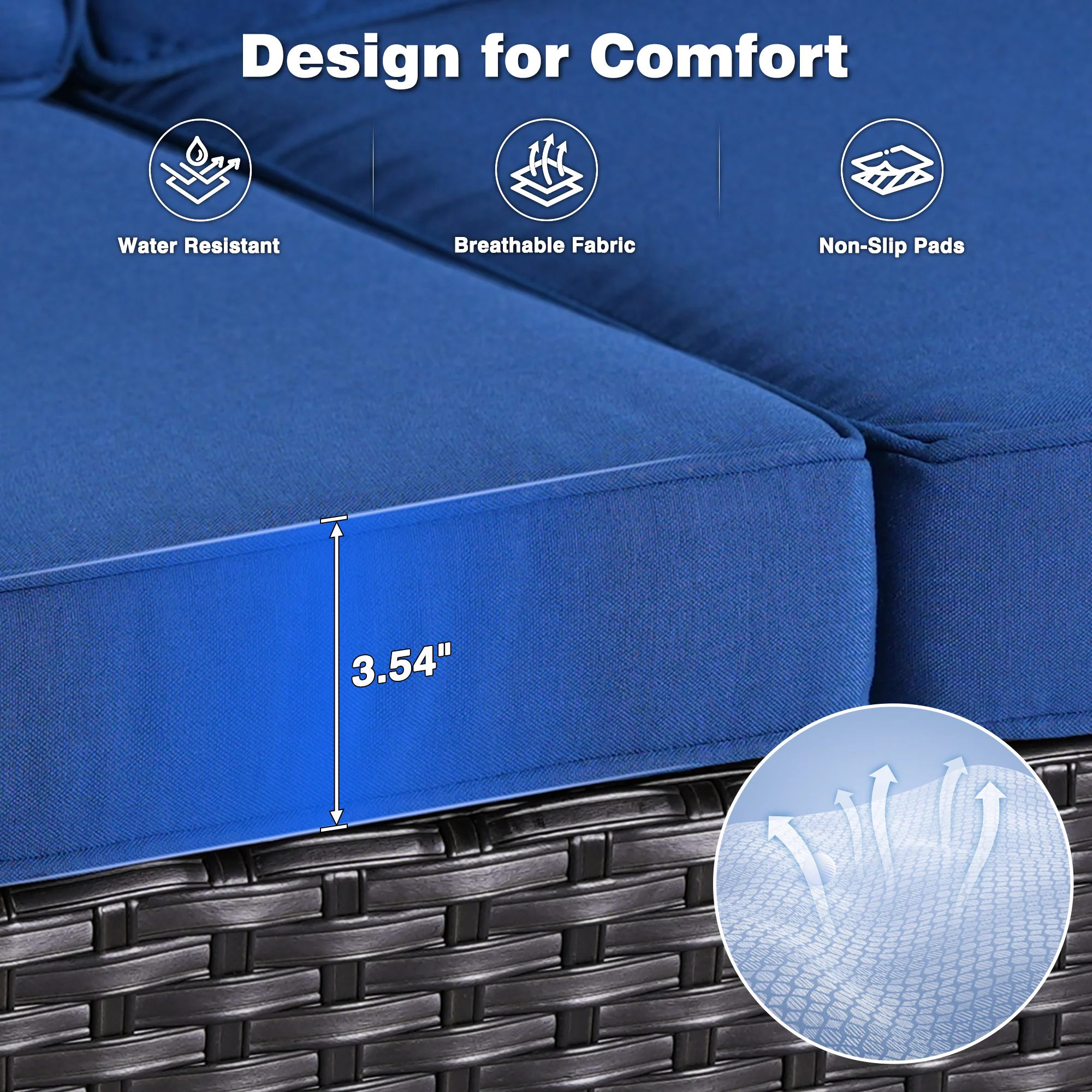 Ovios Outdoor Furniture 7-Piece with 42'' Fire Pit Table and Kenard 2 Rocking Chairs