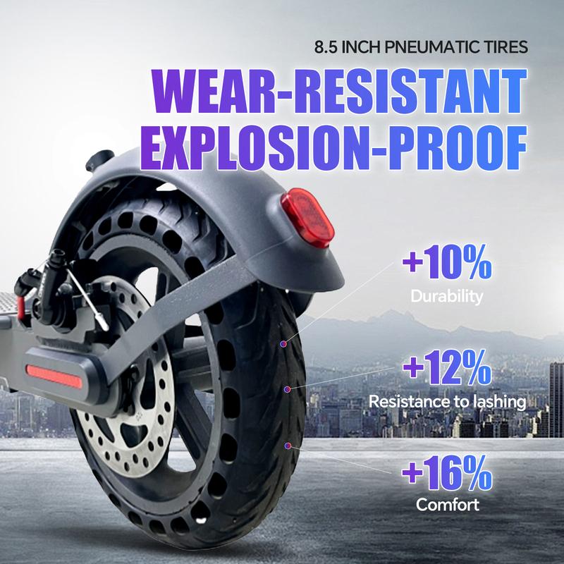 ETEKHOP EP40 Electric scooter, 8.5-inch tires, ultra long range up to 30/32 miles, 350W motor and 19 miles/hour portable folding commuting electric scooter, suitable for adults, equipped with dual braking system and applications