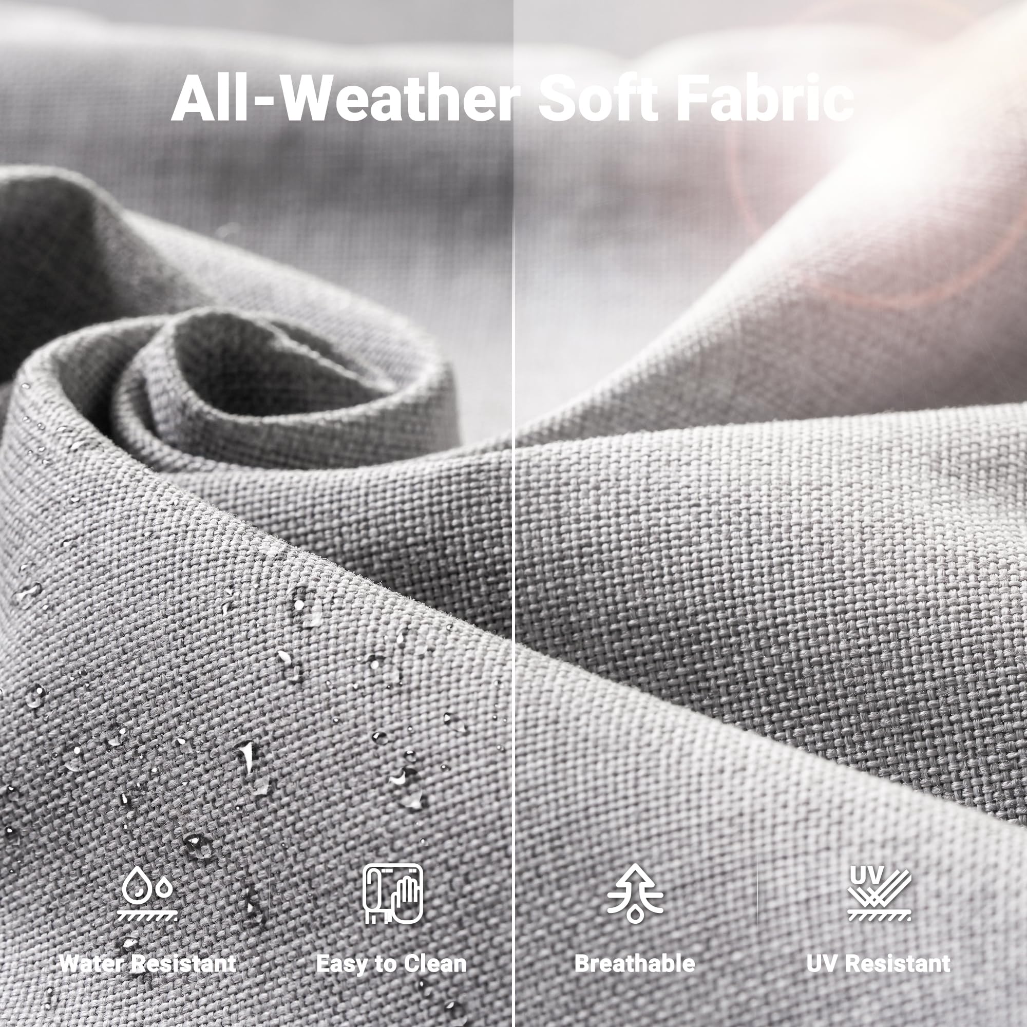 Ovios Patio Vultros 6-Piece Set With Swivel Chair Lover seat and 30'' Propane Fire Pit Table