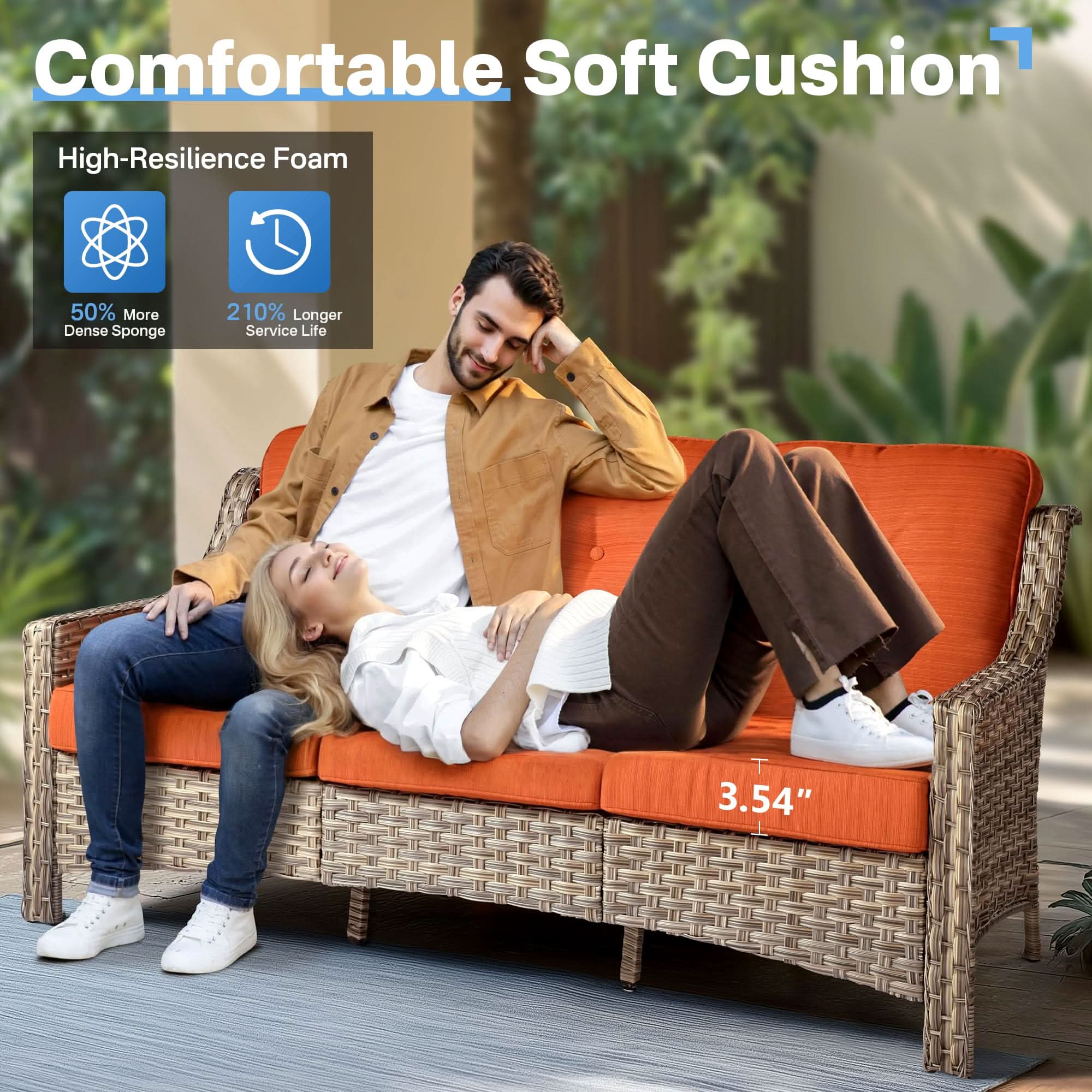 Ovios Outdoor 5 Pieces Coversation Set with 42