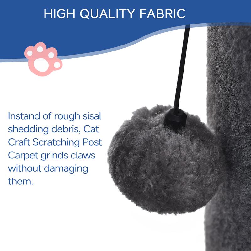 Made4pets Cat Craft Cat Scratching Post, Tall Scratch Post, Carpet Cat Scratching Post with Replaceable Toys, Sturdy Base, big size Indoor Play
