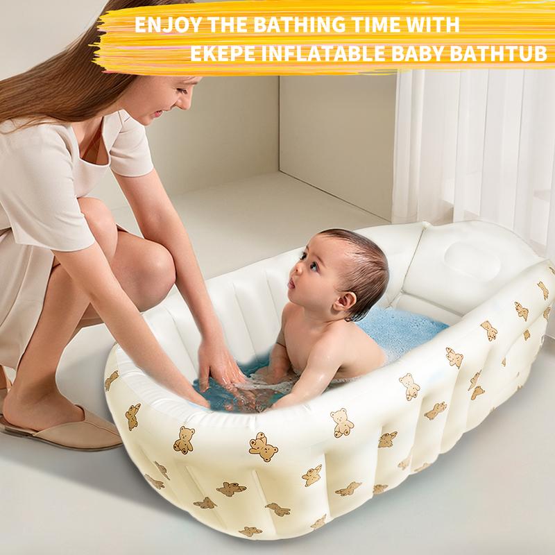 Inflatable Baby Bath Tub Portable Foldable Travel Mini Pool, Non-Slip Baby Pool for Sitting Up, Newborn Baby Bathtub&air Pump Accessories.