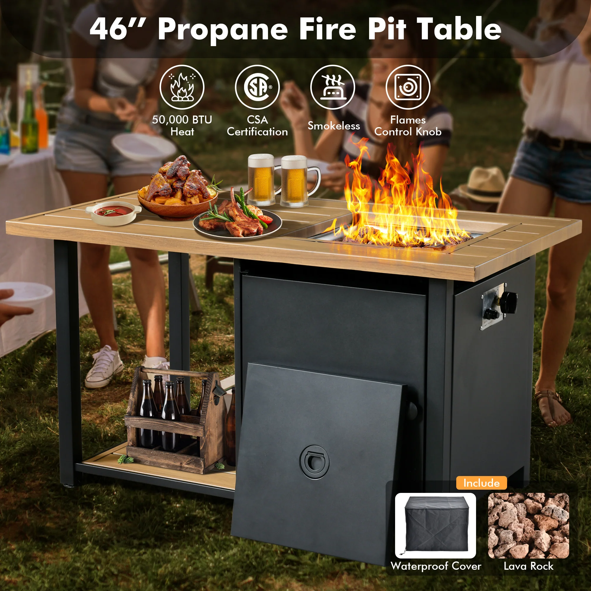 Ovios Conversation Set 5-Piece PAD Series include Rocking Chair & 47