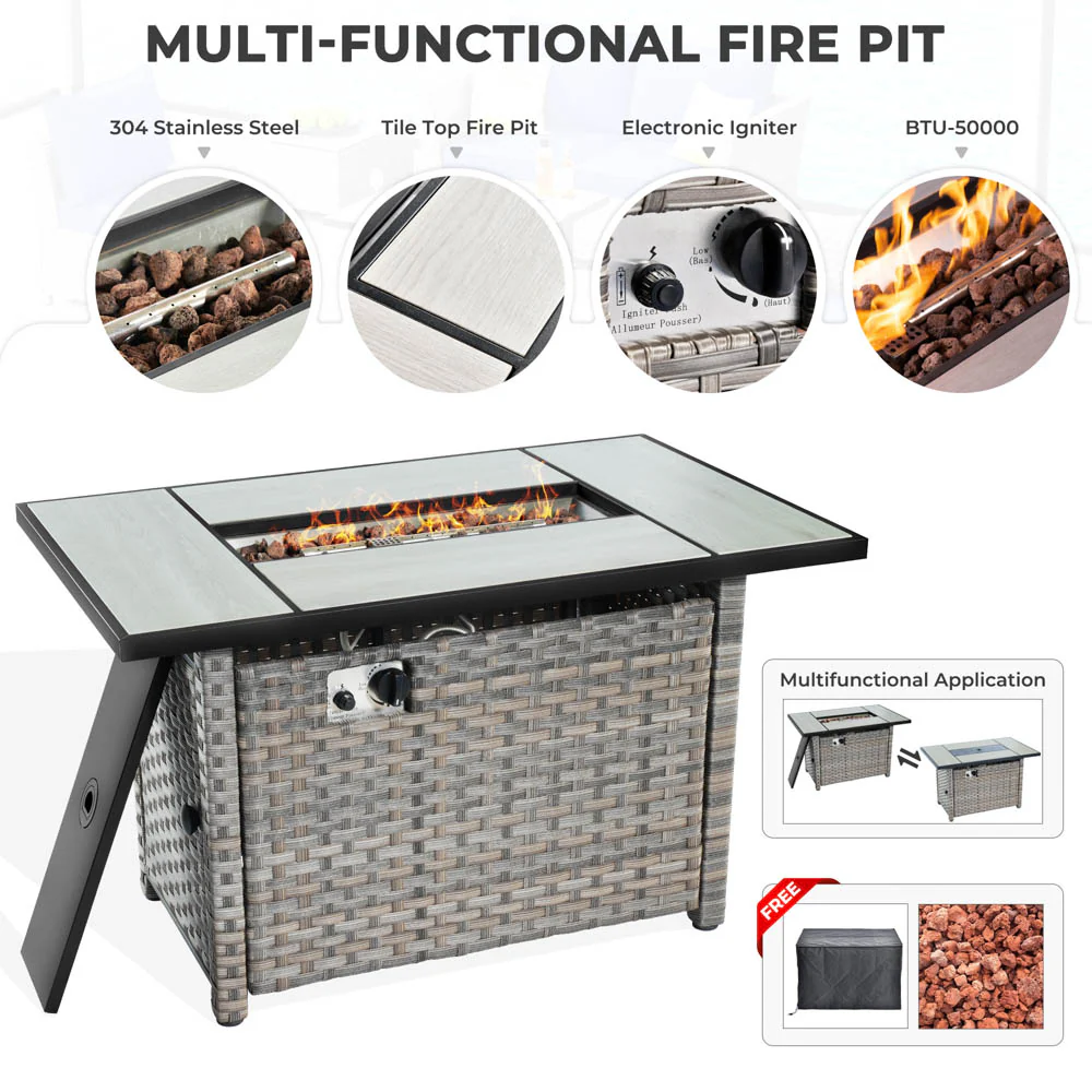 Ovios New Rimaru Series Patio Furniture Set 13-Piece include 42