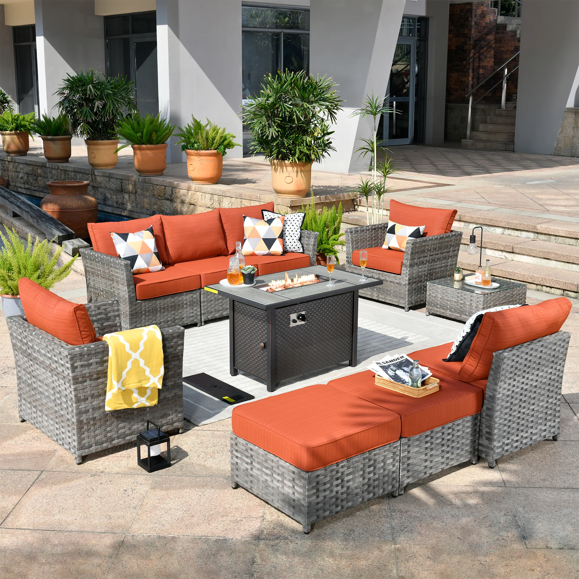 Ovios Patio Furniture Set 10-Piece include 42