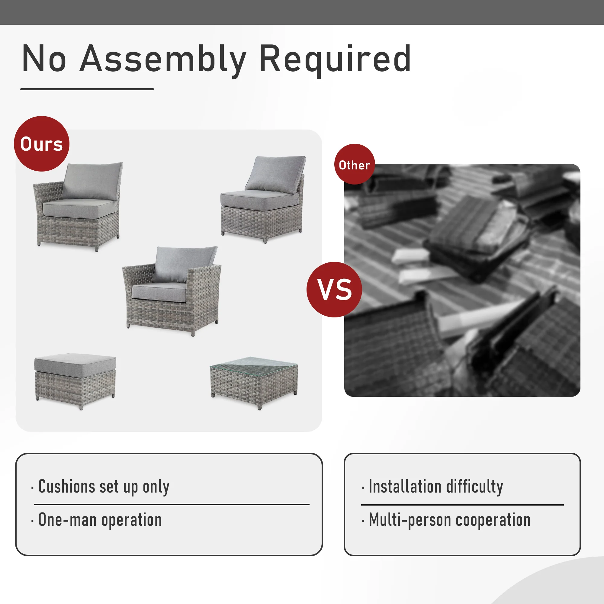 Ovios Patio Furniture Set 10-Piece include 42