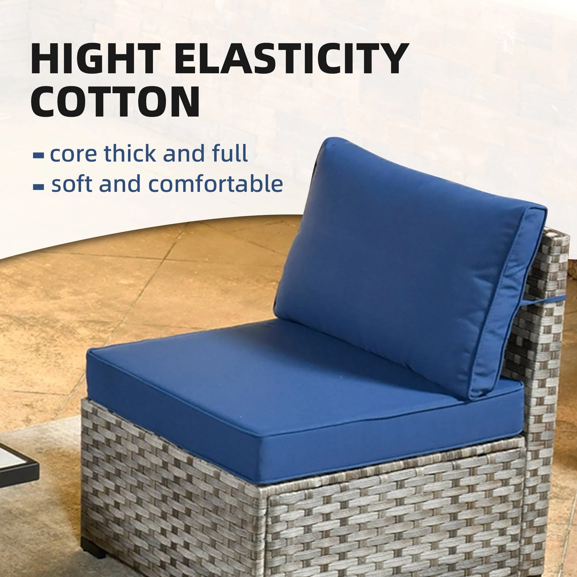 Ovios 7 Pieces Patio Furniture Set with 7.68'' Broad Handrails and 30'' Fire Pit Table