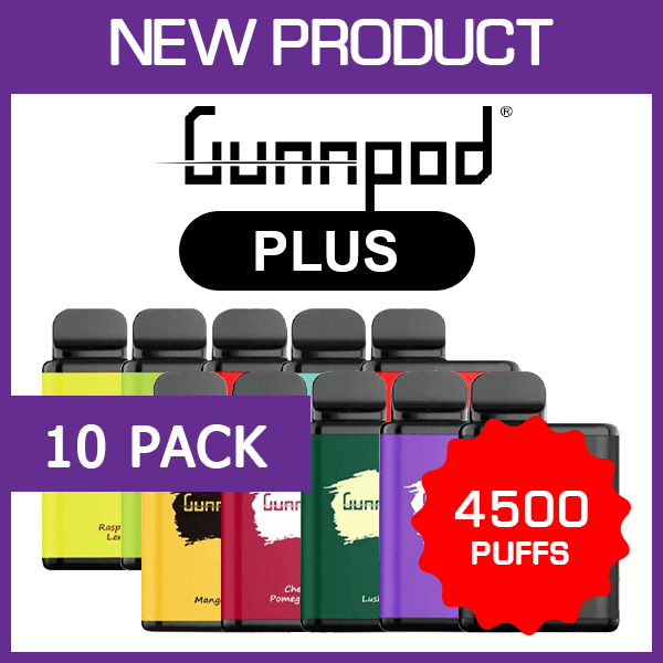 GUNNPOD PLUS – 4500 PUFFS – 10 PACK