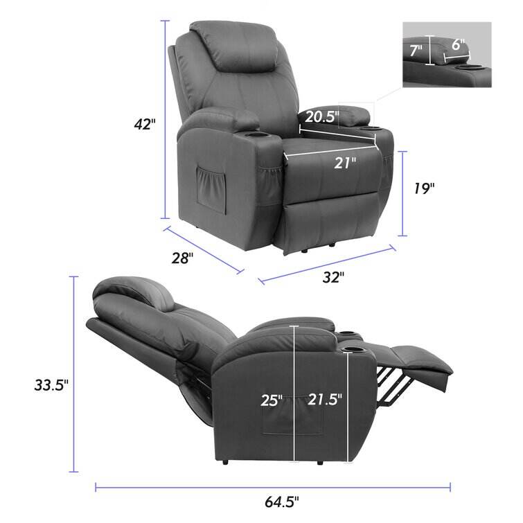 Faux Leather Power Lift Recliner Chair with Massage and Heating Function