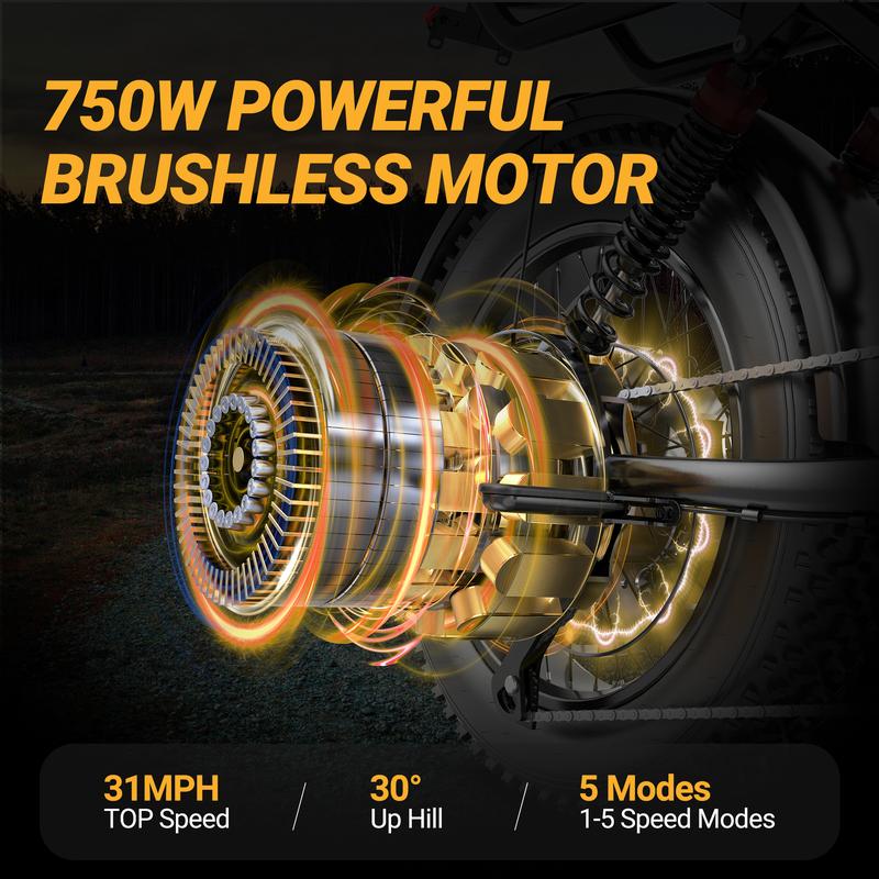 Qlaway, Aovowheel Peak 1500W Electric Off-Road Bike 20-Inch Full Suspension E-Motorcycle, 48V 15.6Ah Removable Battery, 31MPH Top Speed, 40-55 Mile Range, 2-Seater, LED Headlights, 20-Inch All-Terrain Fat Tires, UL 2849 Certified