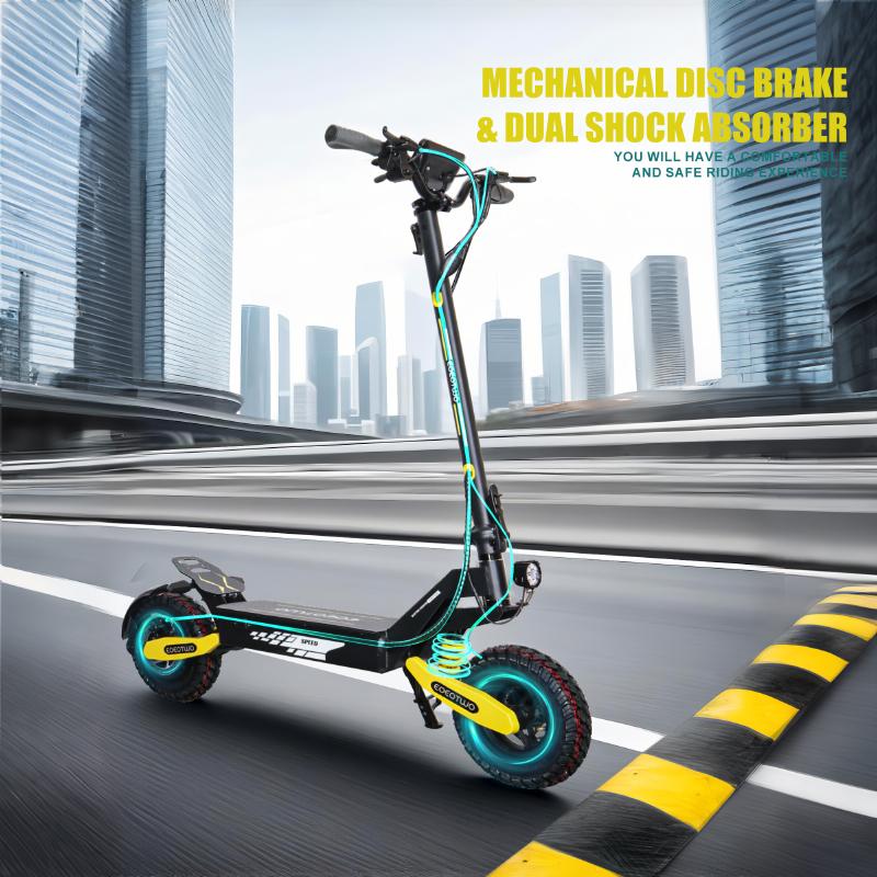 25/40 miles long distance, maximum speed of 28 MPH, 1200W electric scooter foldable, 11-inch off-road tires, turn signal lights, double suspension and double brakes